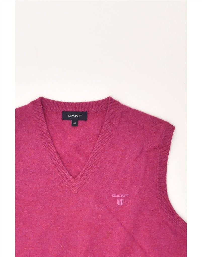 GANT Mens Vest Tank Top Medium Pink Lambswool | Vintage Gant | Thrift | Second-Hand Gant | Used Clothing | Messina Hembry 