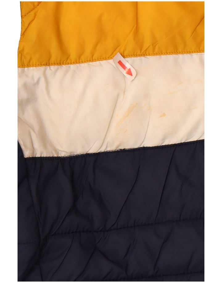 Jack & Jones Mens Hooded Padded Jacket UK 38 Medium Navy Blue Colourblock