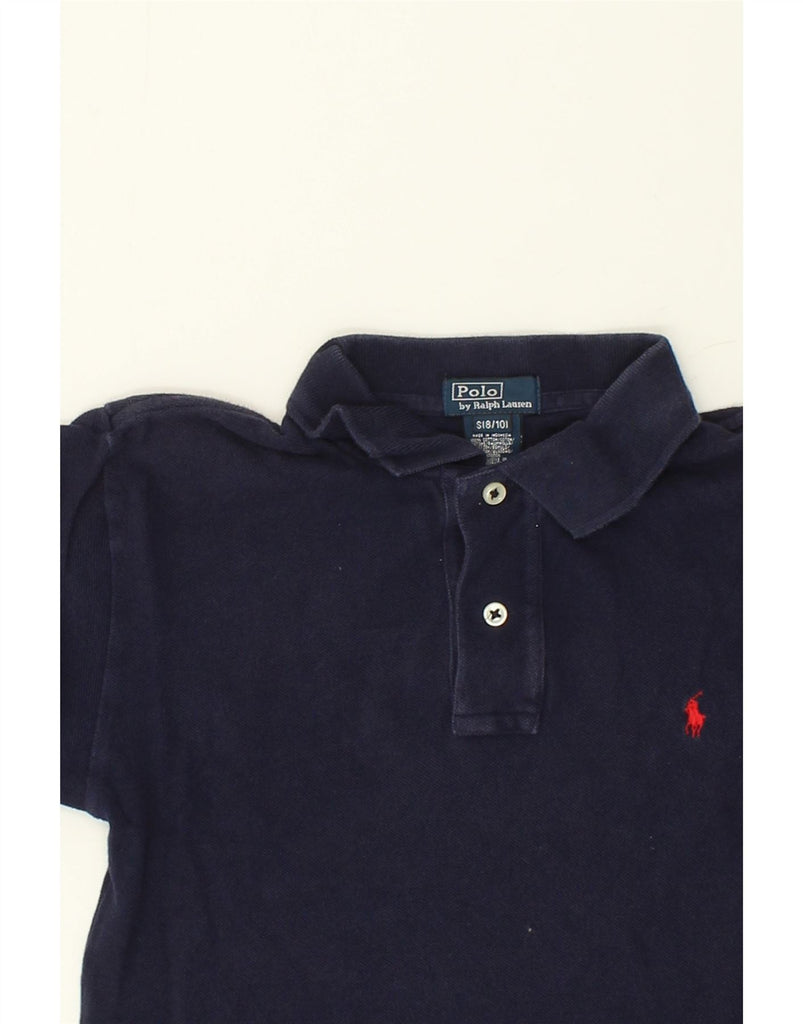 POLO RALPH LAUREN Boys Polo Shirt 8-9 Years Small Navy Blue Cotton | Vintage Polo Ralph Lauren | Thrift | Second-Hand Polo Ralph Lauren | Used Clothing | Messina Hembry 