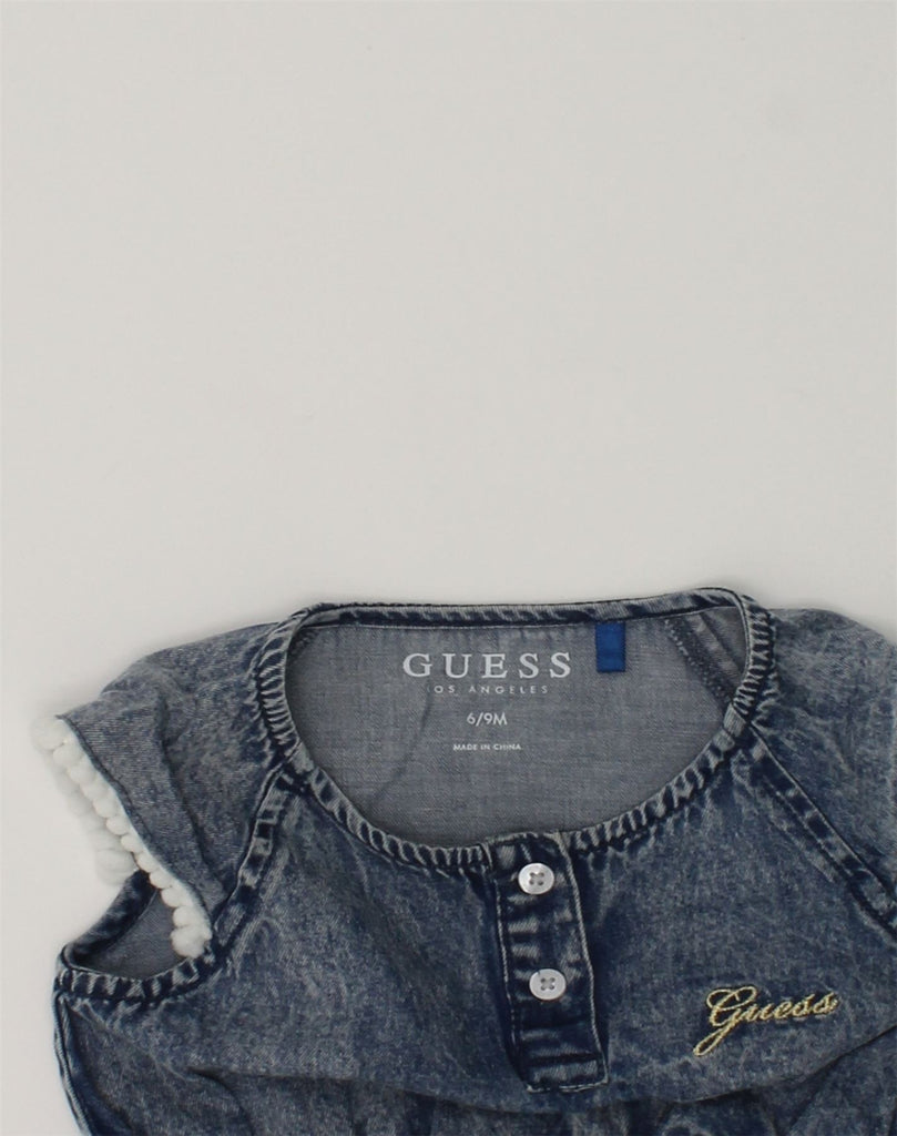 GUESS Baby Girls Denim Dress 6-9 Months Blue Cotton | Vintage Guess | Thrift | Second-Hand Guess | Used Clothing | Messina Hembry 