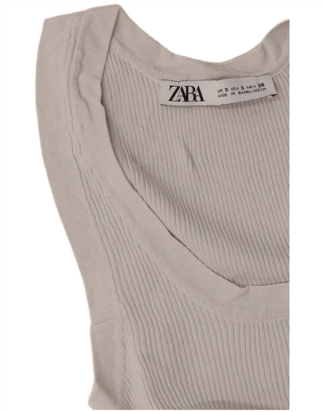 Zara Womens Vest Top UK 8 Small Grey