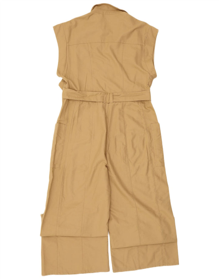 Zara Womens Sleeveless Jumpsuit UK 18 XL  Beige Lyocell