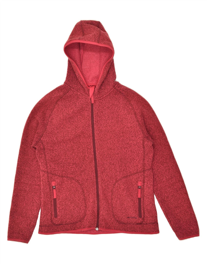 WEIRD FISH Womens Zip Hoodie Sweater UK 14 Large Red Flecked Polyester | Vintage Weird Fish | Thrift | Second-Hand Weird Fish | Used Clothing | Messina Hembry 