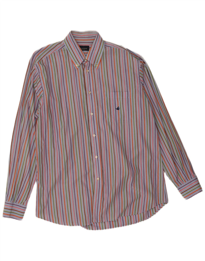 Brooksfield Mens Shirt Size 43 Large Multicoloured Striped Cotton