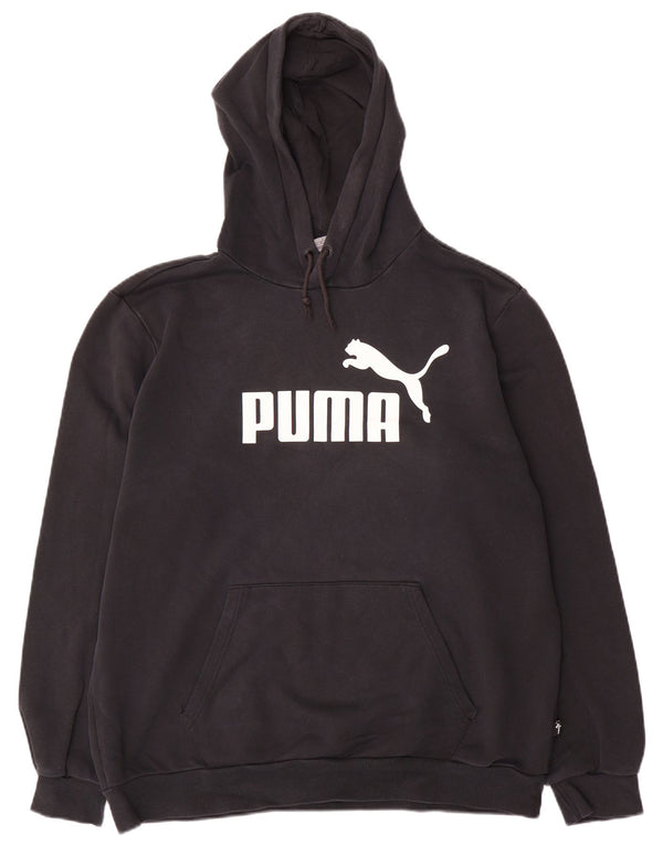 Puma Mens Graphic Hoodie Jumper Large Black Cotton