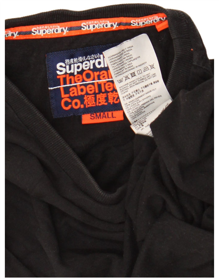 Superdry Mens T-Shirt Top Small Black Cotton