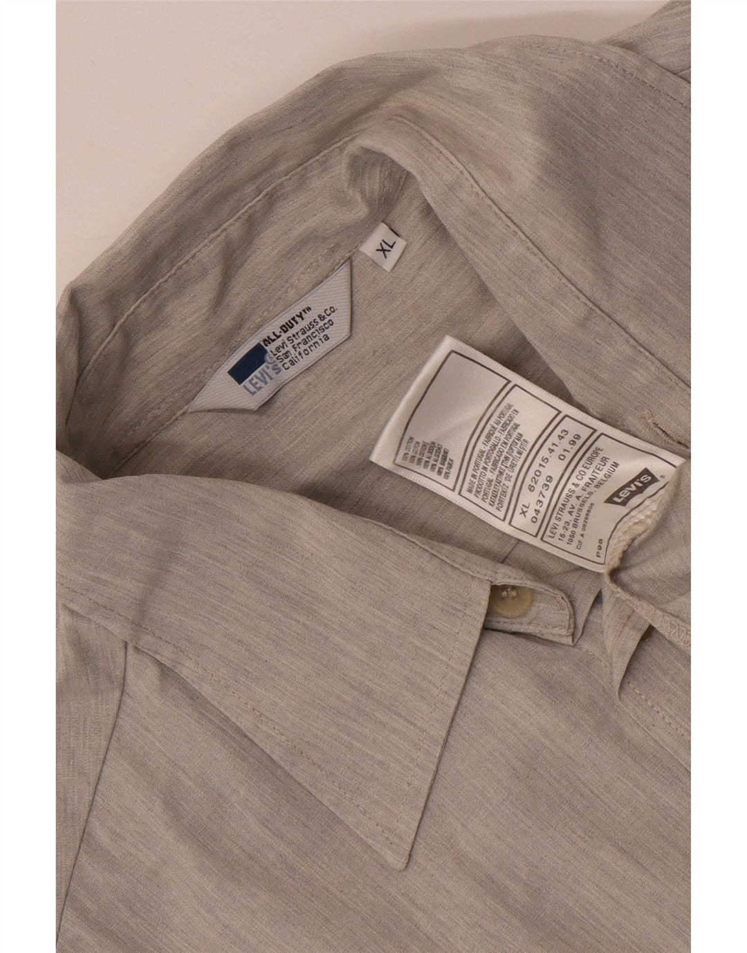 Levi's Mens Short Sleeve Shirt XL Grey Cotton