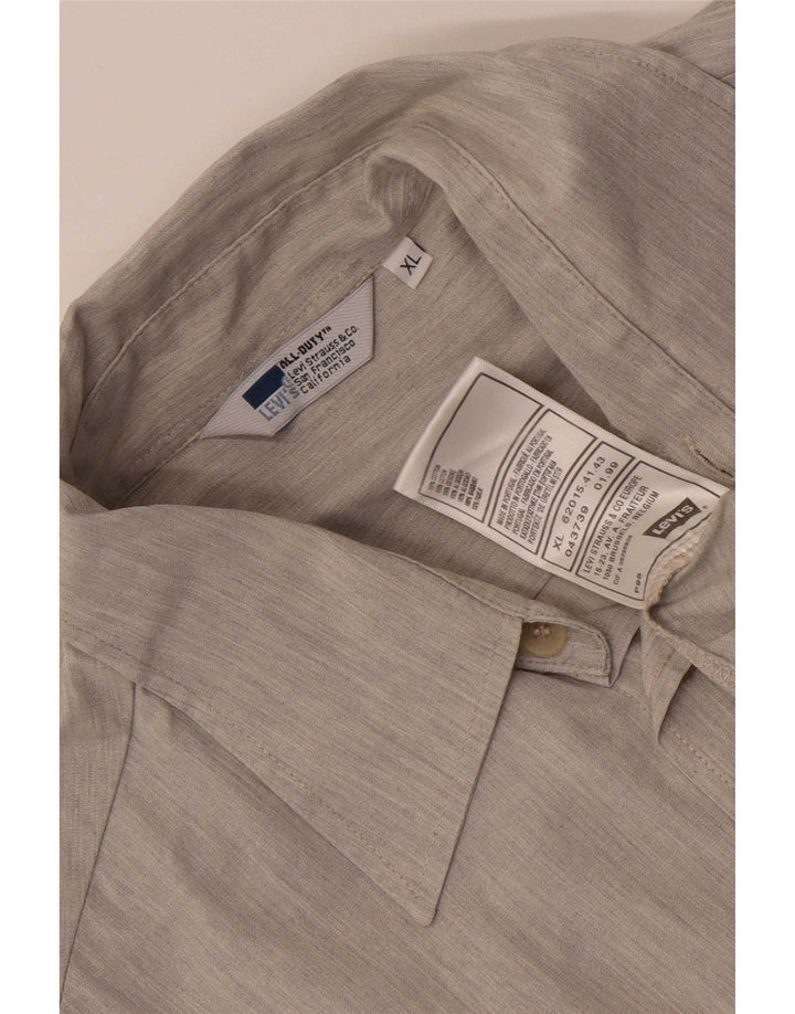 Levi's Mens Short Sleeve Shirt XL Grey Cotton