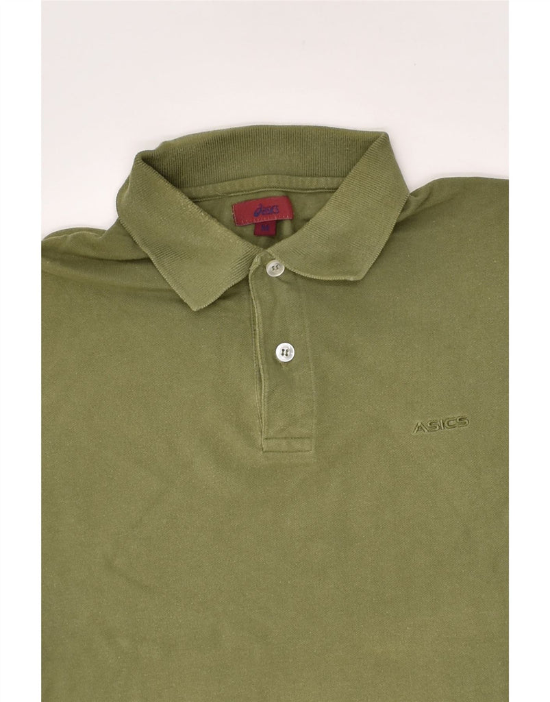 ASICS Mens Polo Shirt Medium Green Cotton | Vintage Asics | Thrift | Second-Hand Asics | Used Clothing | Messina Hembry 
