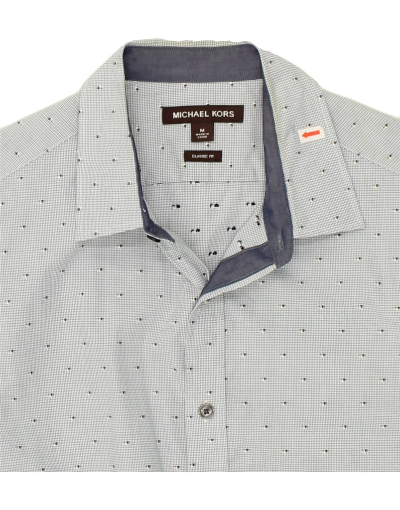 MICHAEL KORS Mens Classic Fit Shirt Medium Blue Spotted Cotton Vintage Michael Kors and Second-Hand Michael Kors from Messina Hembry 