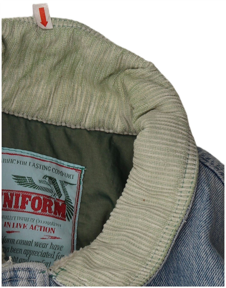 Uniform Mens Denim Sherpa Jacket UK 42 XL Blue