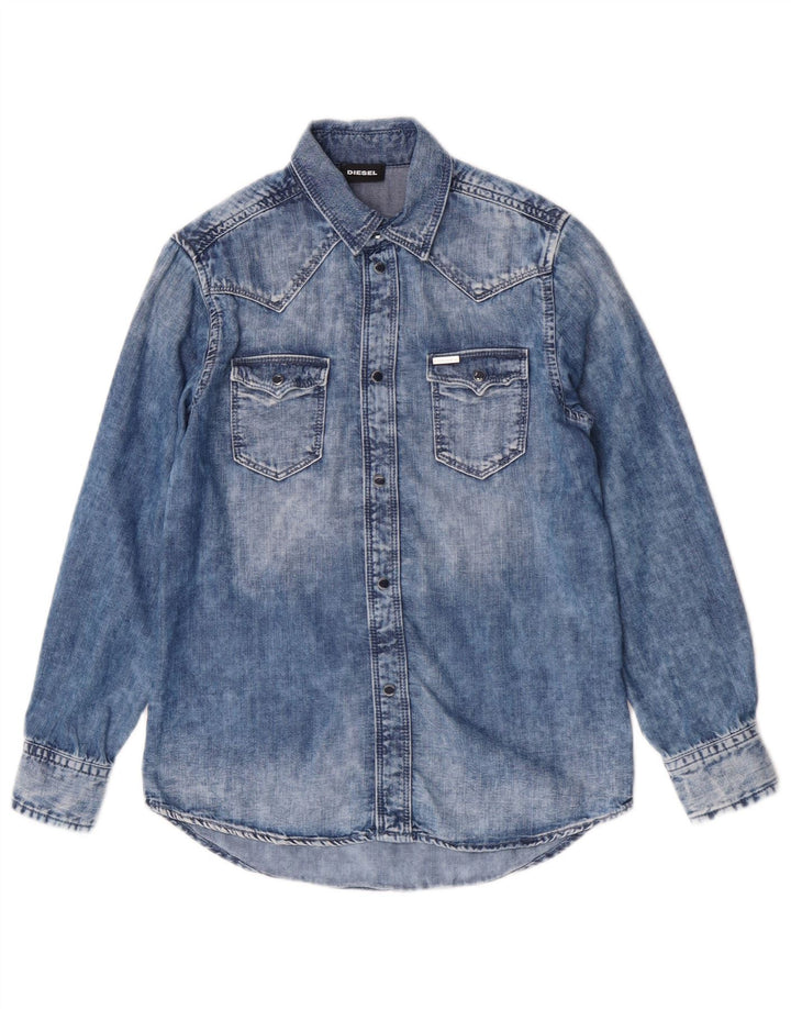 Diesel Boys Denim Shirt 9-10 Years Blue Cotton