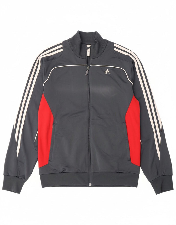 ADIDAS Mens Tracksuit Top Jacket UK 40/42 Medium Grey Colourblock