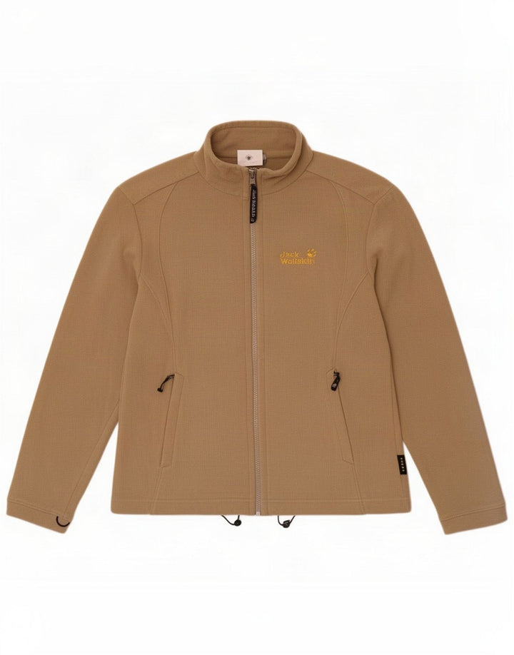 Jack Wolfskin Womens Fleece Jacket UK 12 Medium Khaki Polyester