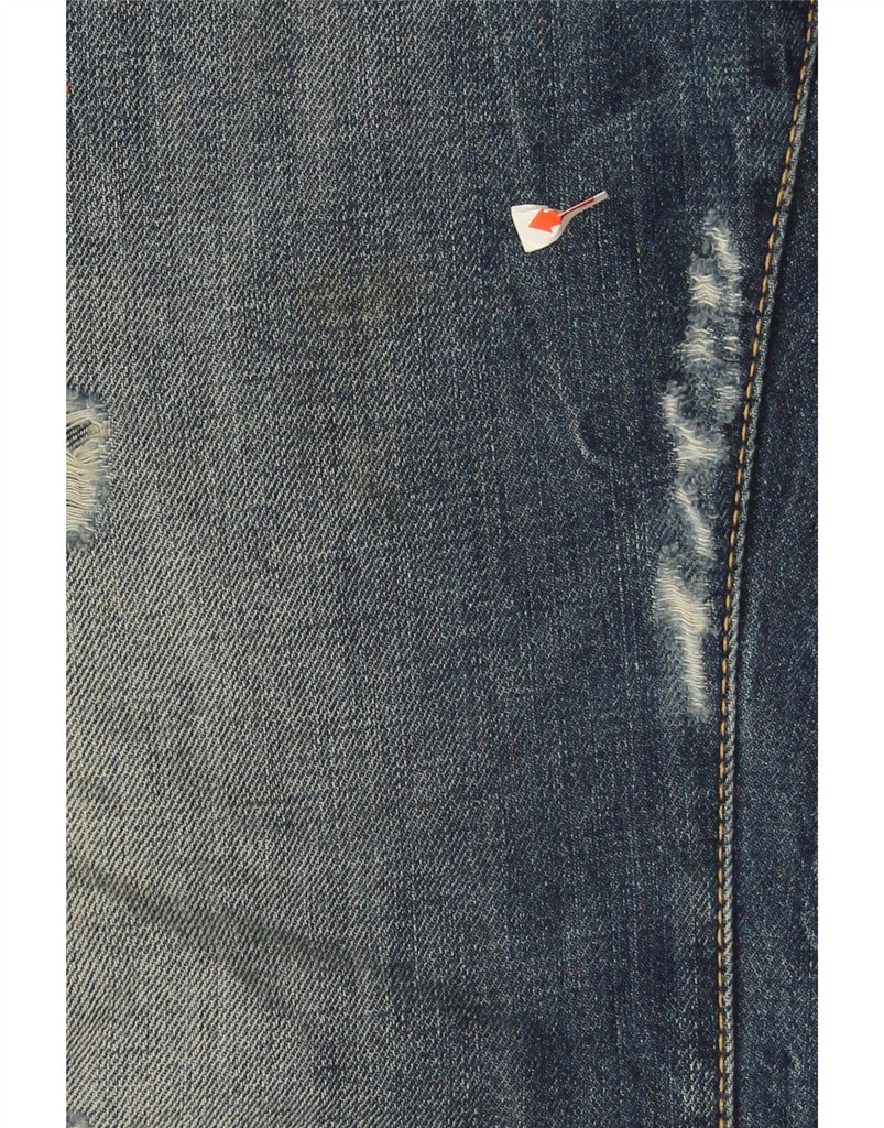 DSQUARED2 Mens Distressed Straight Jeans IT 52 XL W38 L35 Blue Cotton Vintage Dsquared2 and Second-Hand Dsquared2 from Messina Hembry 
