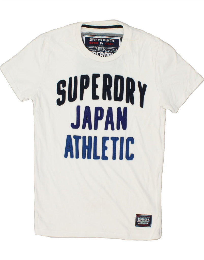 SUPERDRY Mens Graphic T-Shirt Top Small White Cotton | Vintage Superdry | Thrift | Second-Hand Superdry | Used Clothing | Messina Hembry 