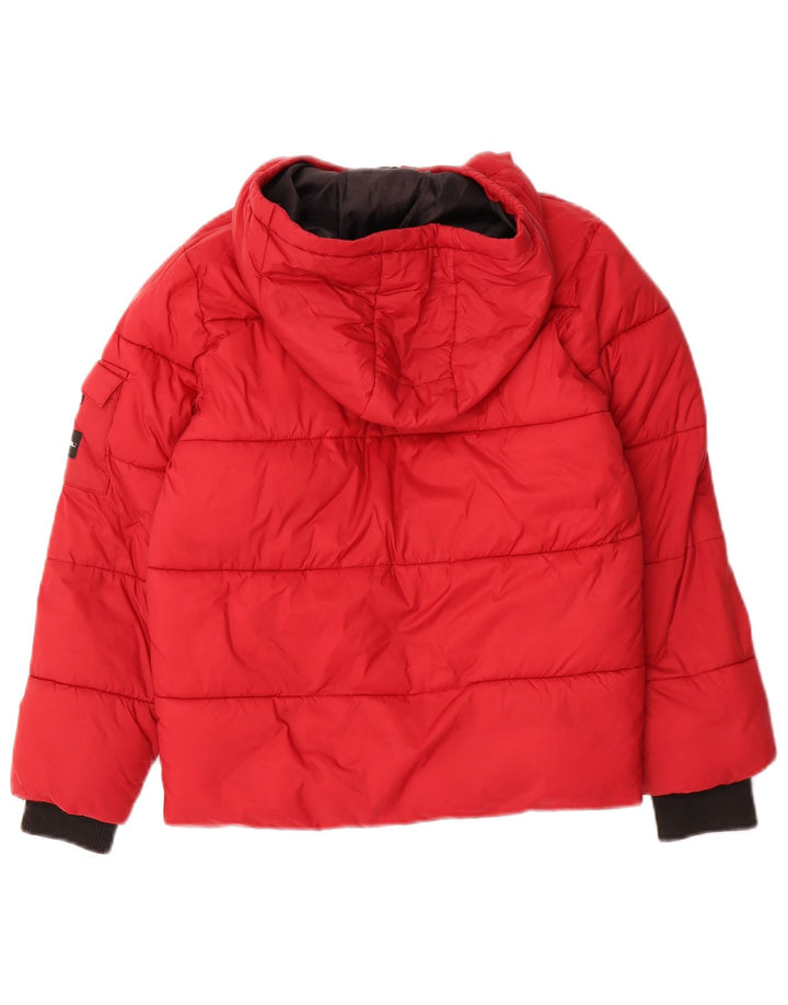 Animal Boys Hooded Padded Jacket 7-8 Years Red Nylon