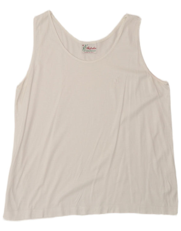 AUSTRALIAN L'ALPINA Womens Vest Top IT 48 XL White Cotton