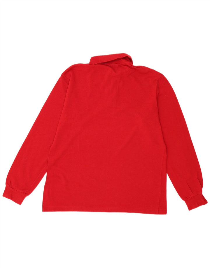 Lacoste Mens Long Sleeve Polo Shirt Size 4 Medium Red Cotton