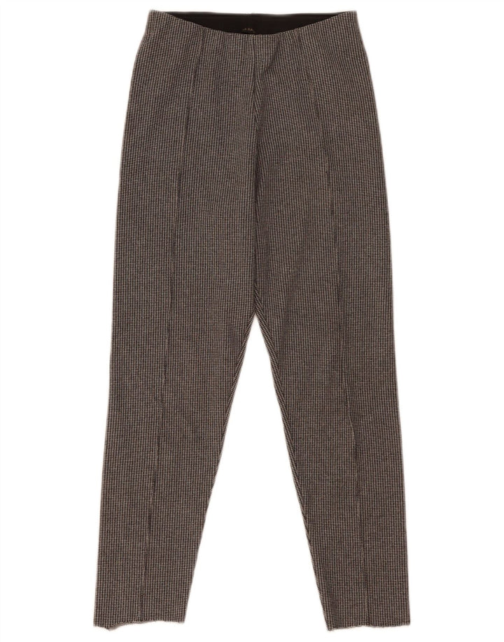 Zara Womens Crop Leggings UK 10 Small  Grey Houndstooth Polyester