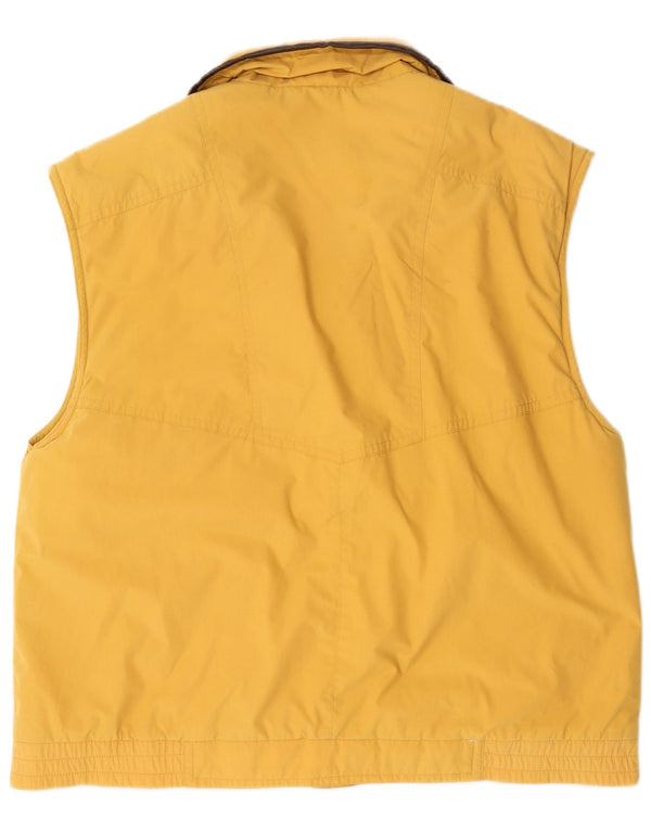 Vintage Mens Utility Gilet UK 42 XL Yellow Polyester