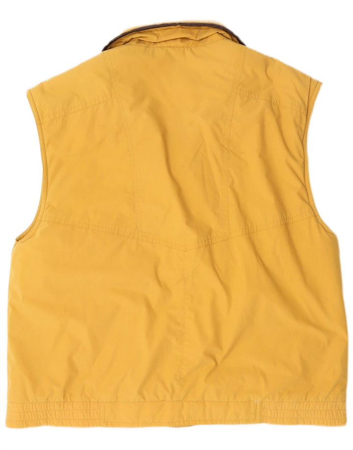 Vintage Mens Utility Gilet UK 42 XL Yellow Polyester