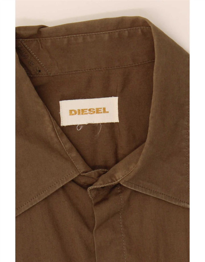 Diesel Mens Short Sleeve Shirt Medium Khaki