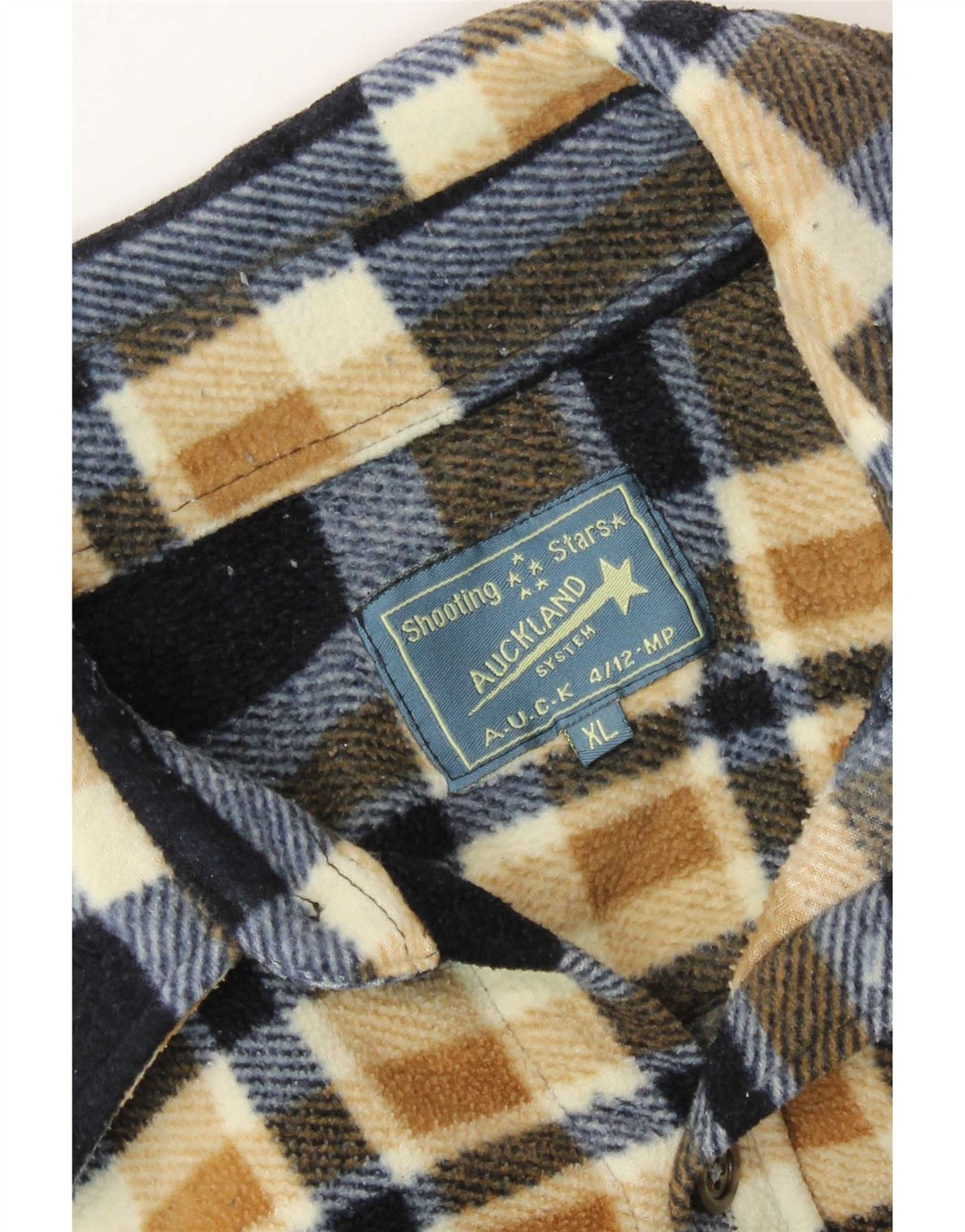 Auckland Mens Fleece Shirt XL Navy Blue Check