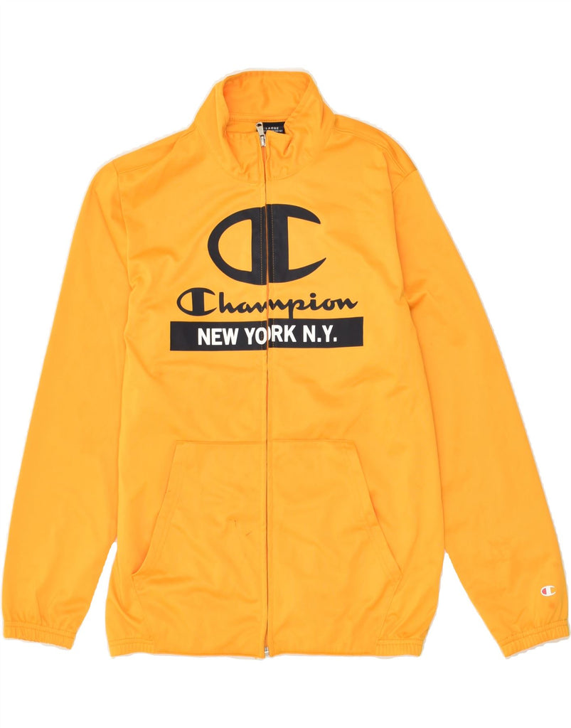 CHAMPION Boys Graphic Tracksuit Top Jacket 13-14 Years XL  Yellow | Vintage Champion | Thrift | Second-Hand Champion | Used Clothing | Messina Hembry 