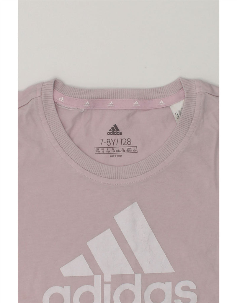 ADIDAS Girls Graphic T-Shirt Top 7-8 Years Pink Cotton | Vintage Adidas | Thrift | Second-Hand Adidas | Used Clothing | Messina Hembry 