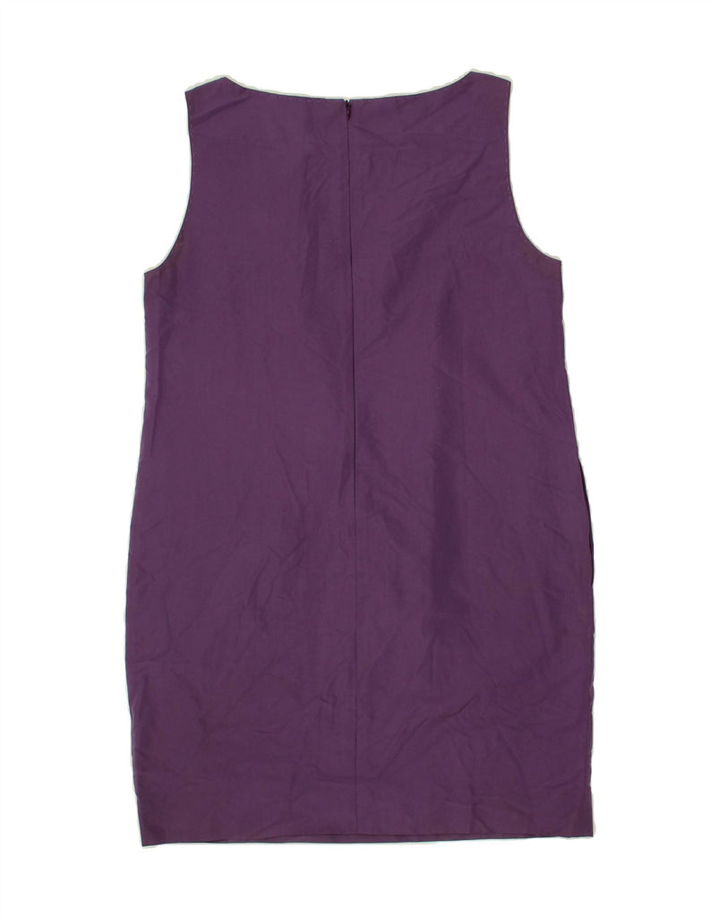MOSCHINO Womens Sleeveless Sheath Dress UK 10 Small Purple Cotton | Vintage Moschino | Thrift | Second-Hand Moschino | Used Clothing | Messina Hembry 