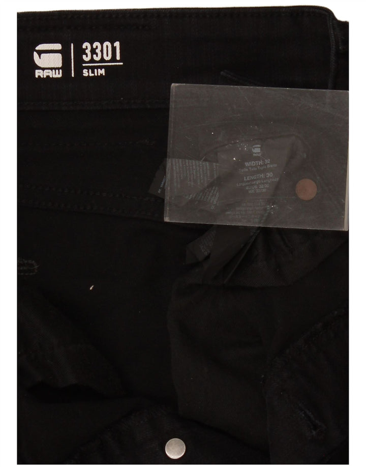 G-STAR Mens 3301 Slim Jeans W32 L30 Black