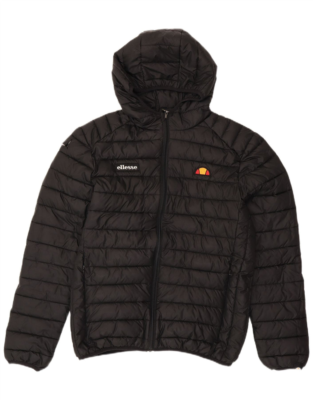 ELLESSE Mens Hooded Padded Jacket UK 40 Large Black Polyester