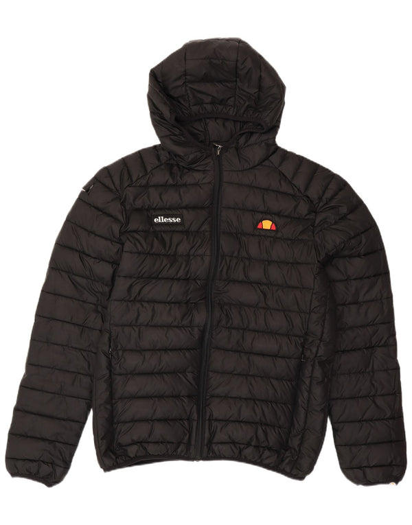 ELLESSE Mens Hooded Padded Jacket UK 40 Large Black Polyester