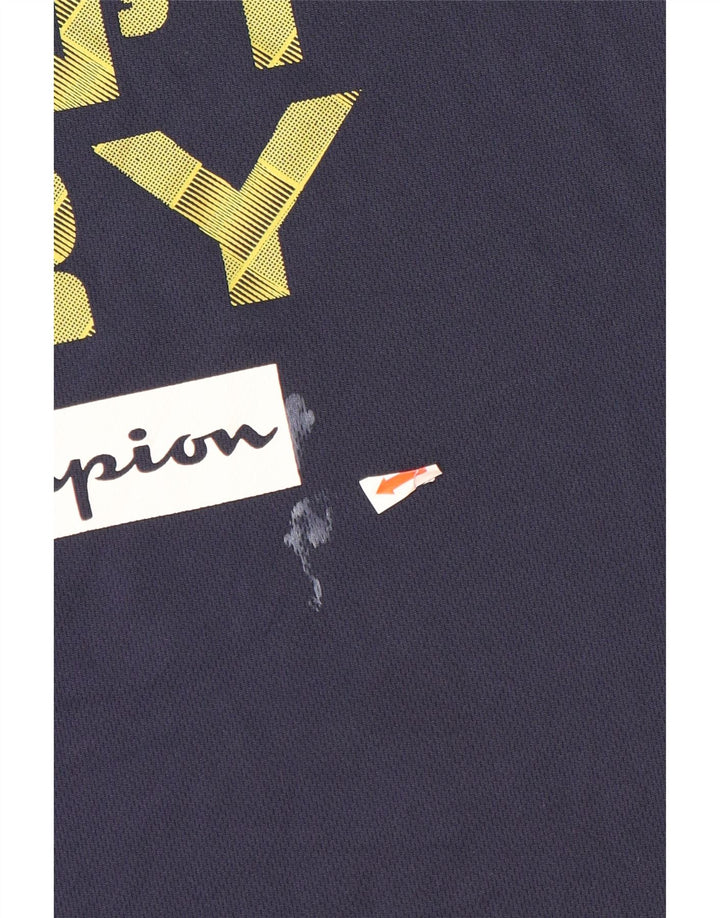 CHAMPION Boys Graphic Vest Top 11-12 Years Large  Navy Blue