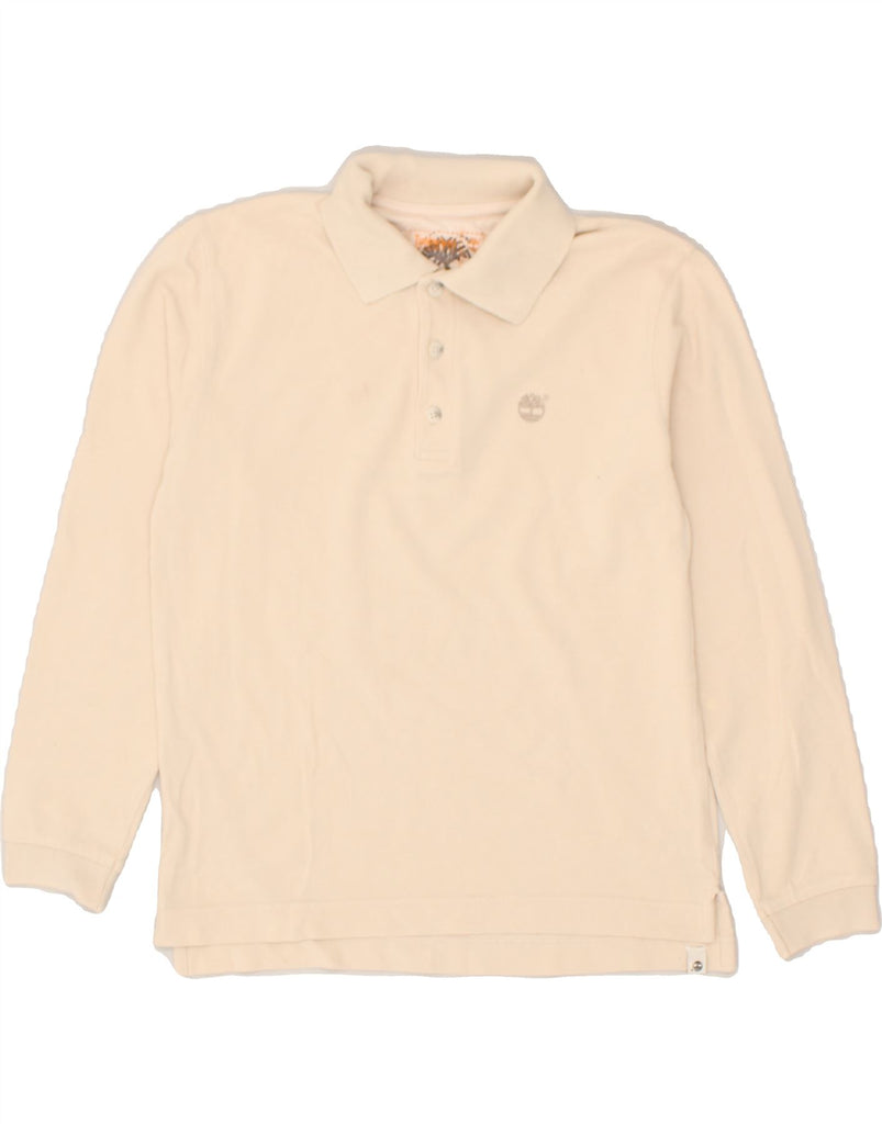 TIMBERLAND Boys Long Sleeve Polo Shirt 11-12 Years Beige Cotton | Vintage Timberland | Thrift | Second-Hand Timberland | Used Clothing | Messina Hembry 