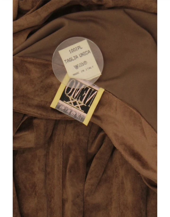 Vintage Womens Maxi Long Sleeve A-Line Dress UK 12 Medium Brown Polyester