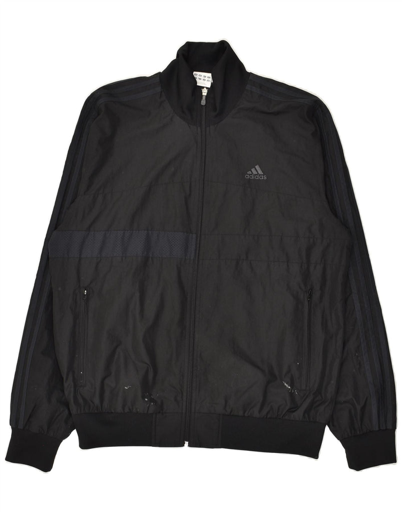 ADIDAS Mens Tracksuit Top Jacket UK 42/44 Large Black Polyester | Vintage Adidas | Thrift | Second-Hand Adidas | Used Clothing | Messina Hembry 