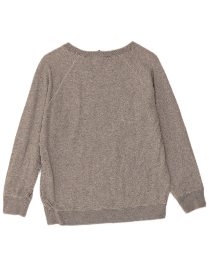 J. CREW Womens Graphic Sweatshirt Jumper UK 10 Small Grey Cotton