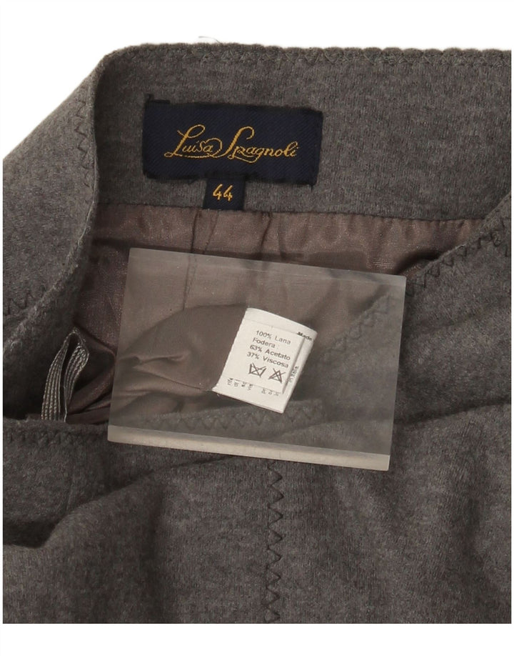 Luisa Spagnoli Womens Trumpet Skirt IT 44 Medium W30 Grey Wool