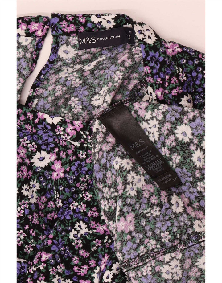 Marks & Spencer Womens Blouse Top UK 10 Small Multicoloured Floral