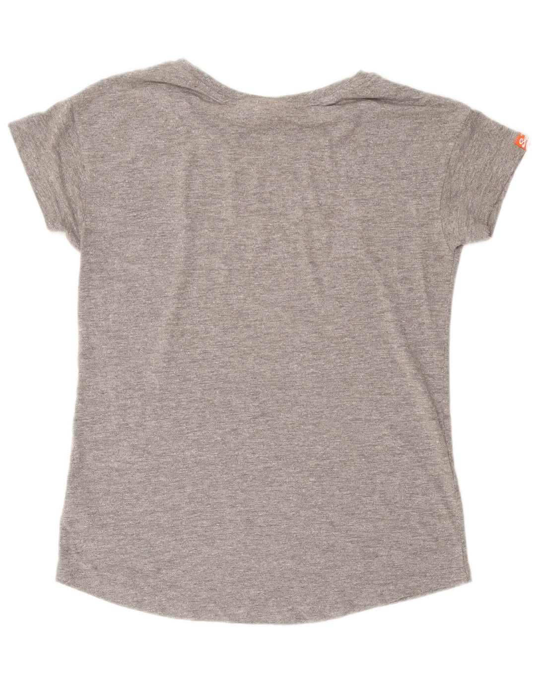 Superdry Womens Graphic T-Shirt Top UK 14 Large Grey Cotton