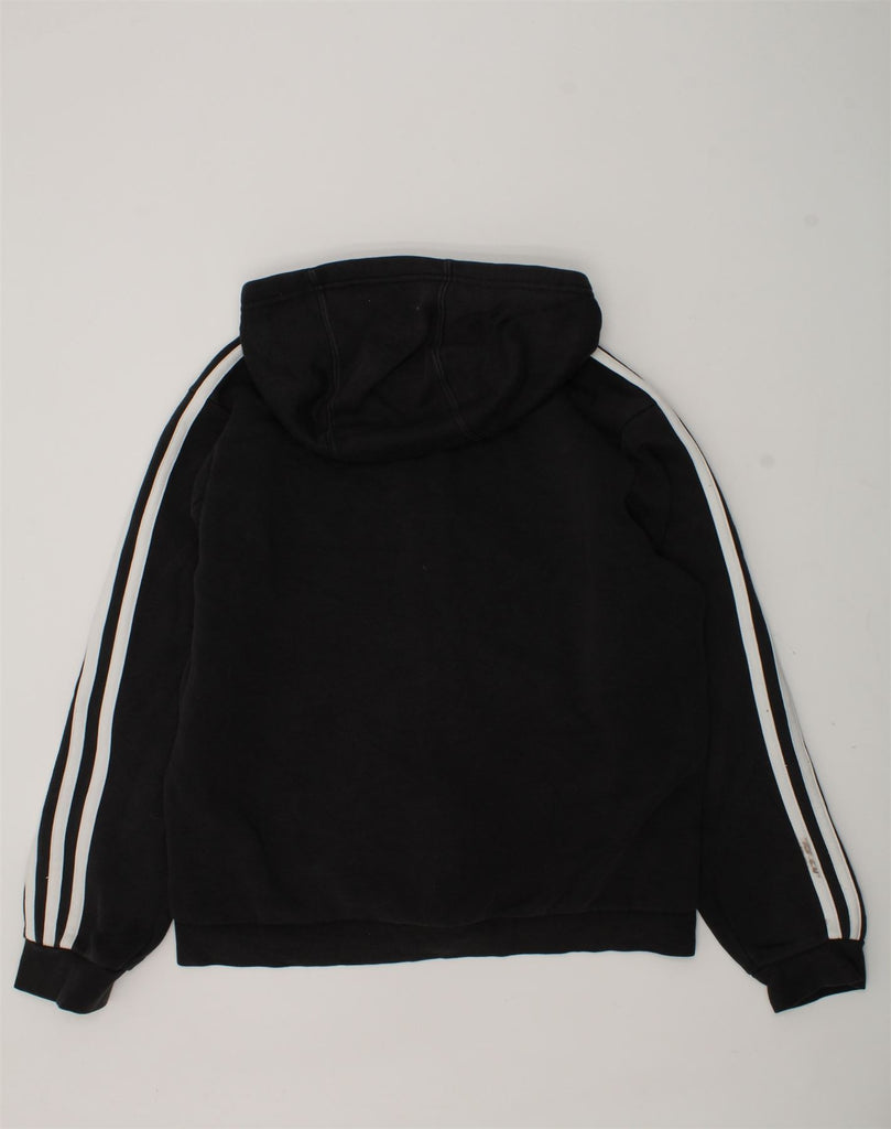 ADIDAS Boys Zip Hoodie Sweater 11-12 Years Black Cotton | Vintage Adidas | Thrift | Second-Hand Adidas | Used Clothing | Messina Hembry 