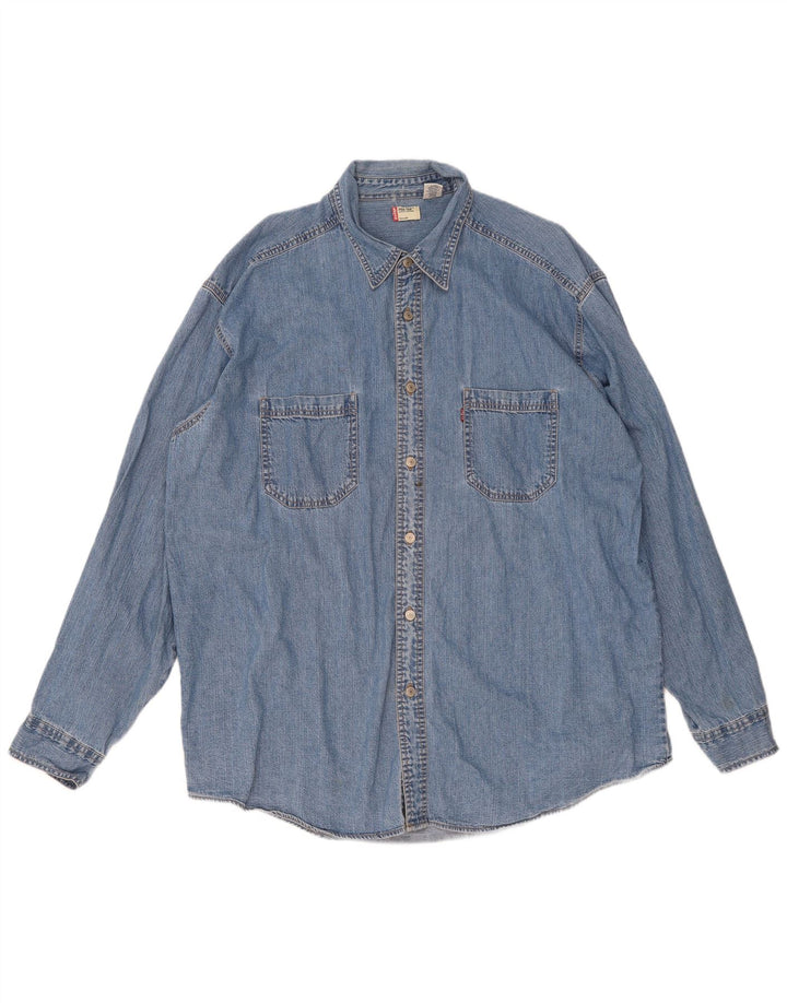 Levi's Mens Denim Shirt XL Blue Cotton