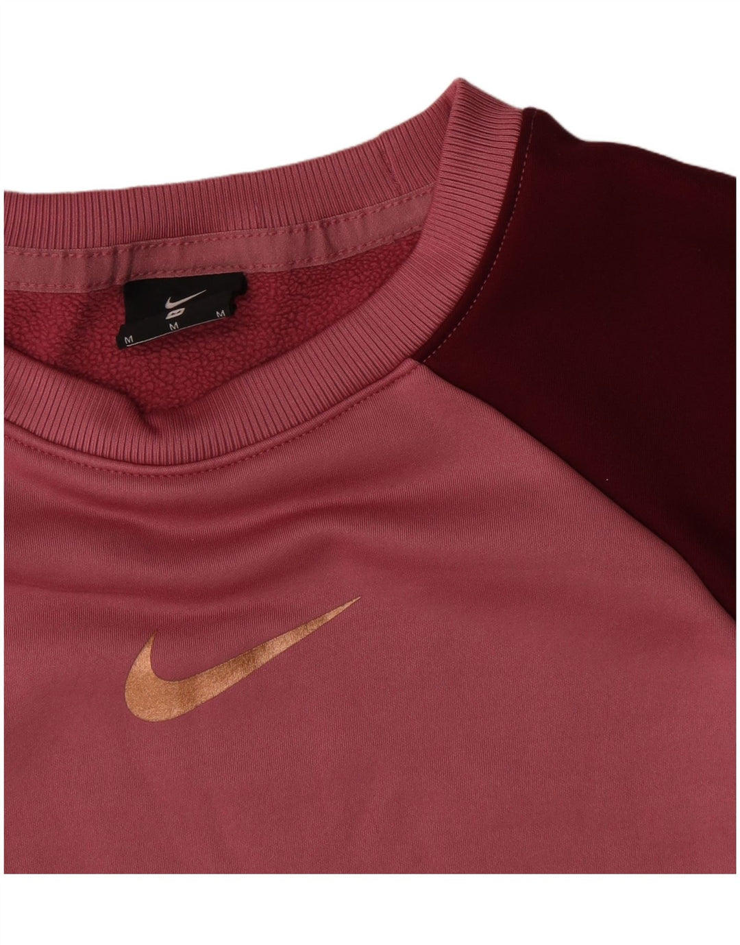 Nike Mens Sweatshirt Jumper Medium Pink Colourblock Cotton