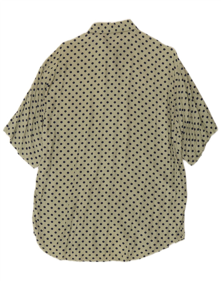 Criver Mens Short Sleeve Shirt Medium Khaki Polka Dot Viscose