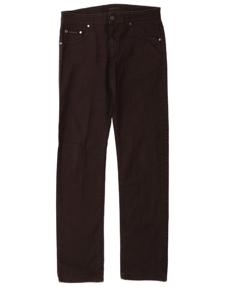 Calvin Klein Mens Straight Jeans W30 L34 Black Cotton