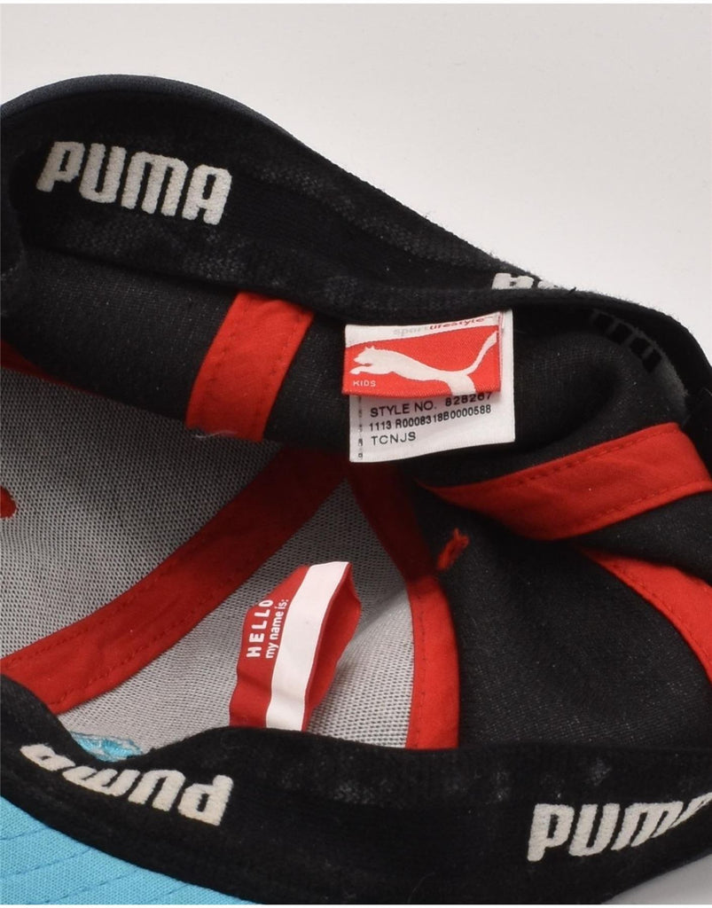 PUMA Boys Graphic Snapback Cap 13-14 Years Navy Blue Colourblock | Vintage Puma | Thrift | Second-Hand Puma | Used Clothing | Messina Hembry 