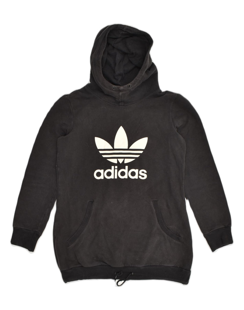 ADIDAS Girls Graphic Hoodie Jumper 15-16 Years Black Cotton | Vintage Adidas | Thrift | Second-Hand Adidas | Used Clothing | Messina Hembry 