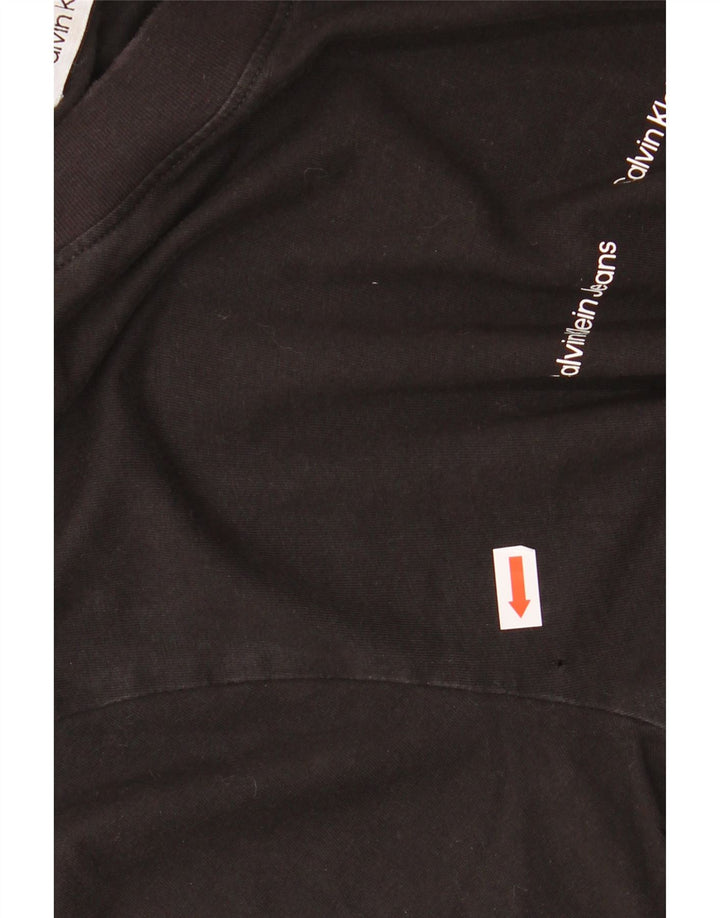 Calvin Klein Jeans Mens Graphic Top Long Sleeve Small Black Cotton